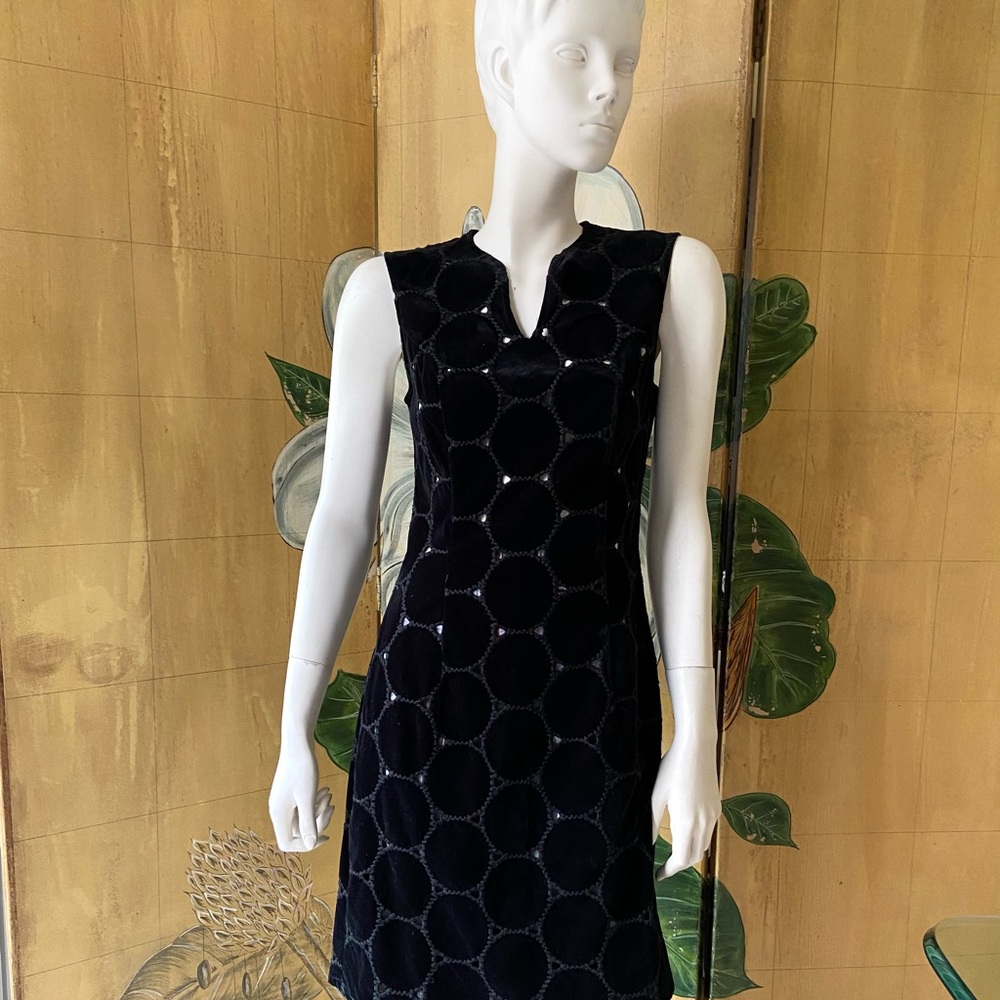 Danielle Dahan black velvet cocktail evening vintage dress - Picture 2 of 7